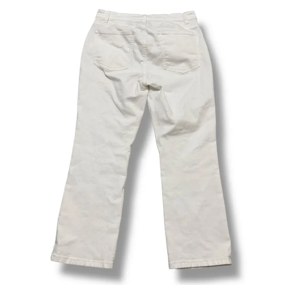 Eileen Fisher White Cropped Jeans 8 High Rise Minimal Clean Capsule Denim